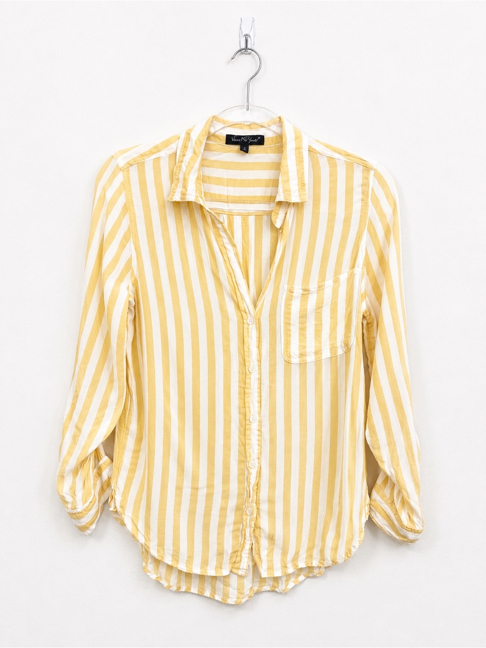 Velvet Heart Light Orange Stripe Button-Down Top